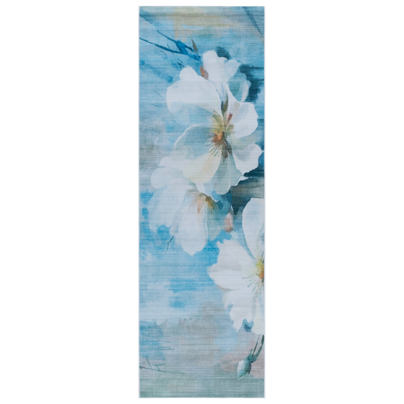 Miralem 851 Performance Machine Washable Floral Rug, Runner 2'6" x 8'