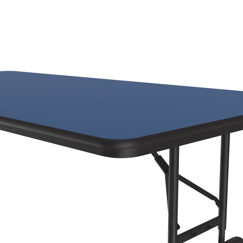 Table pliante rectangulaire réglable, Marine, 32" H x 72" L x 30" D