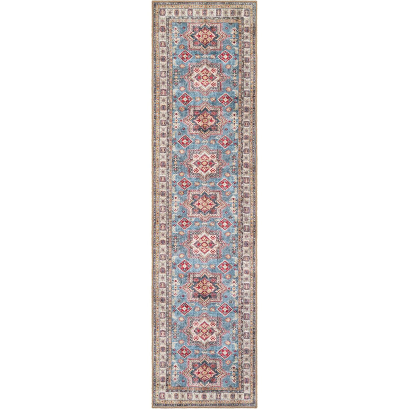 Tapis de couloir bleu pâle Huguenot, Tapis de couloir 2 pi 7 po x 10 pi