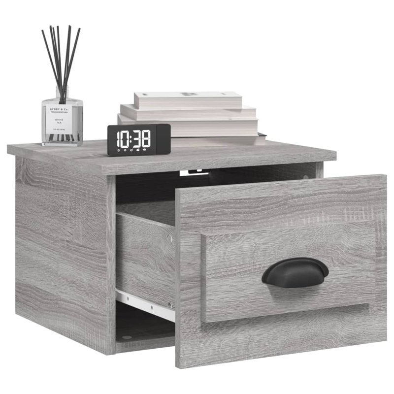 Lurette 41.5 cm W Bedside Table, Grey Sonoma, Individual