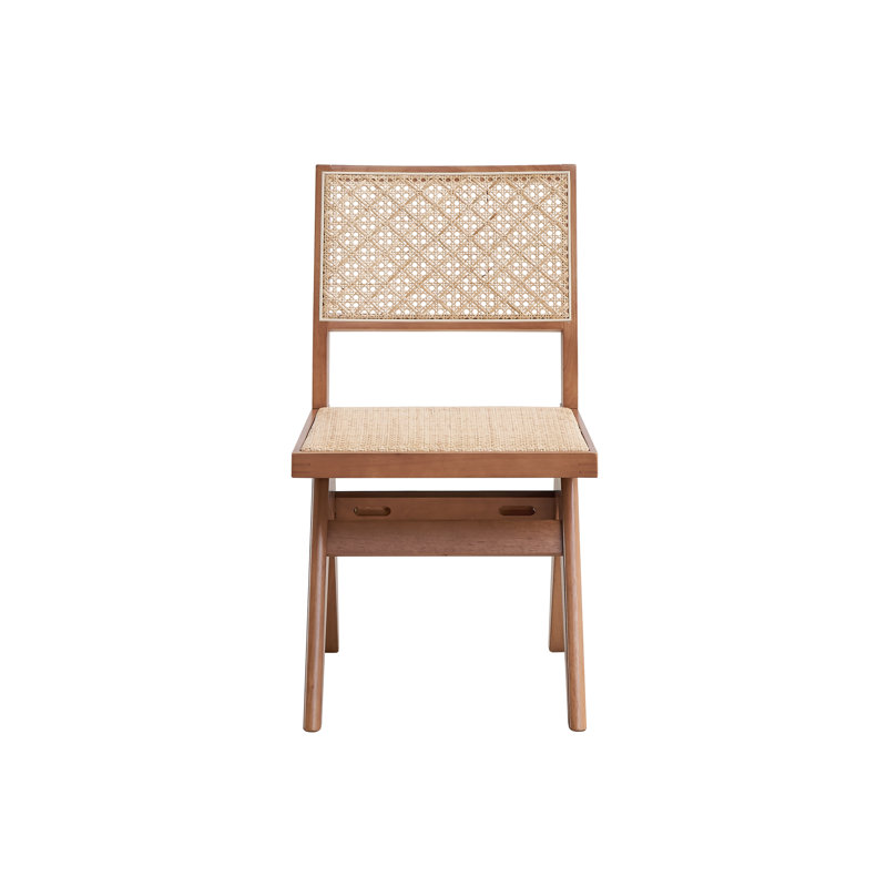 Chaise d'appoint en rotin et finition naturelle Velentina (ensemble de 2)