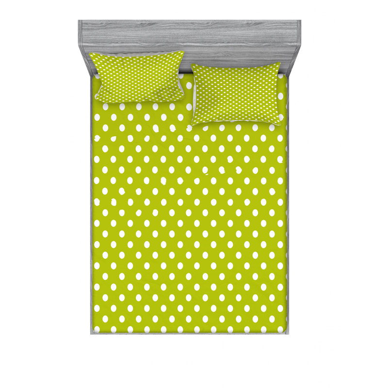 Microfiber Geometric Sheet Set, Queen Sheet Set with Fitted Sheet