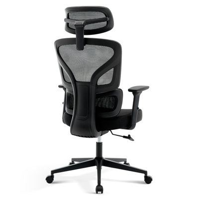 Ergonomic Mesh Office Chair, High Back Desk Chair with Lumbar Support & 3D Armrests, Adjustable Computer Chair for Home Office, Black