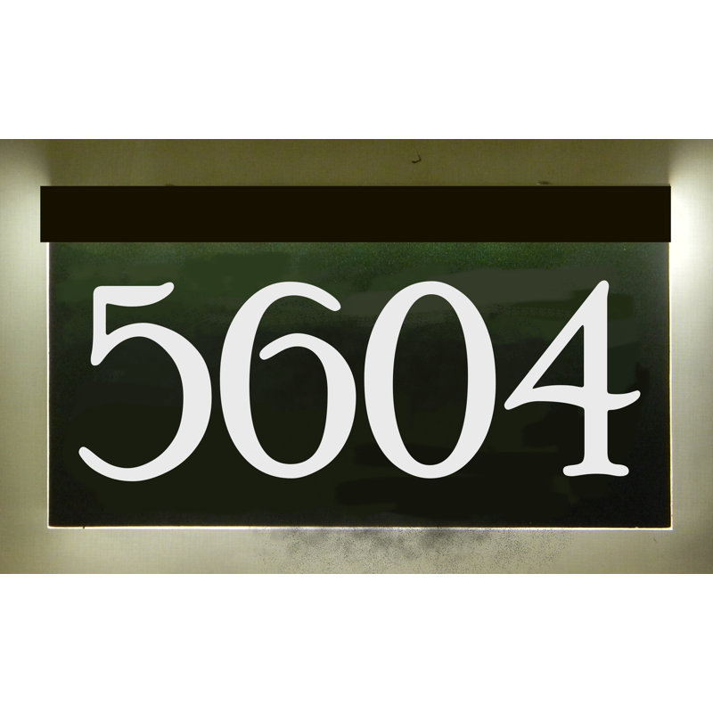 Plaque d'adresse 1 ligne à DEL avec lumière de paysage, Oui, Noir