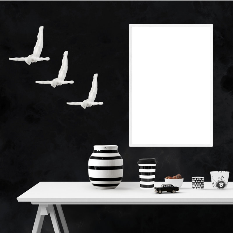 Décoration murale homme plongeur, Noir mat, H 22 po x l 22 po x P 5 po