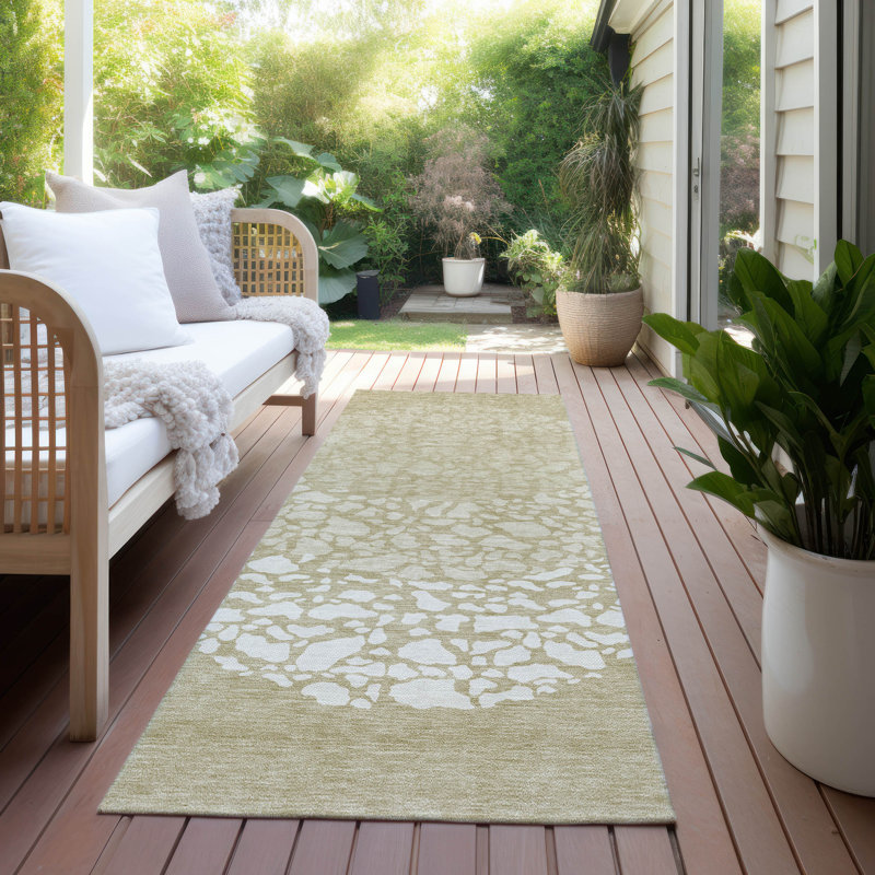 Catalda Washable Abstract Indoor / Outdoor Rug, Runner 2'3" x 7'6"