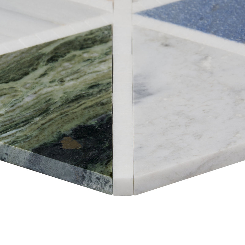 Valerie 6" Triangle Polished Marble Mosaic Tile