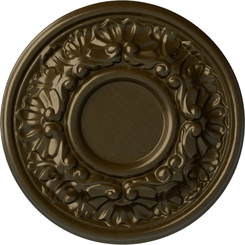 Endurathane Odessa Ceiling Medallion, 7 1/2"OD x 1 1/8"P (Fits Canopies up to 2 1/2"), Hand-Painted Brass Finish, Brass