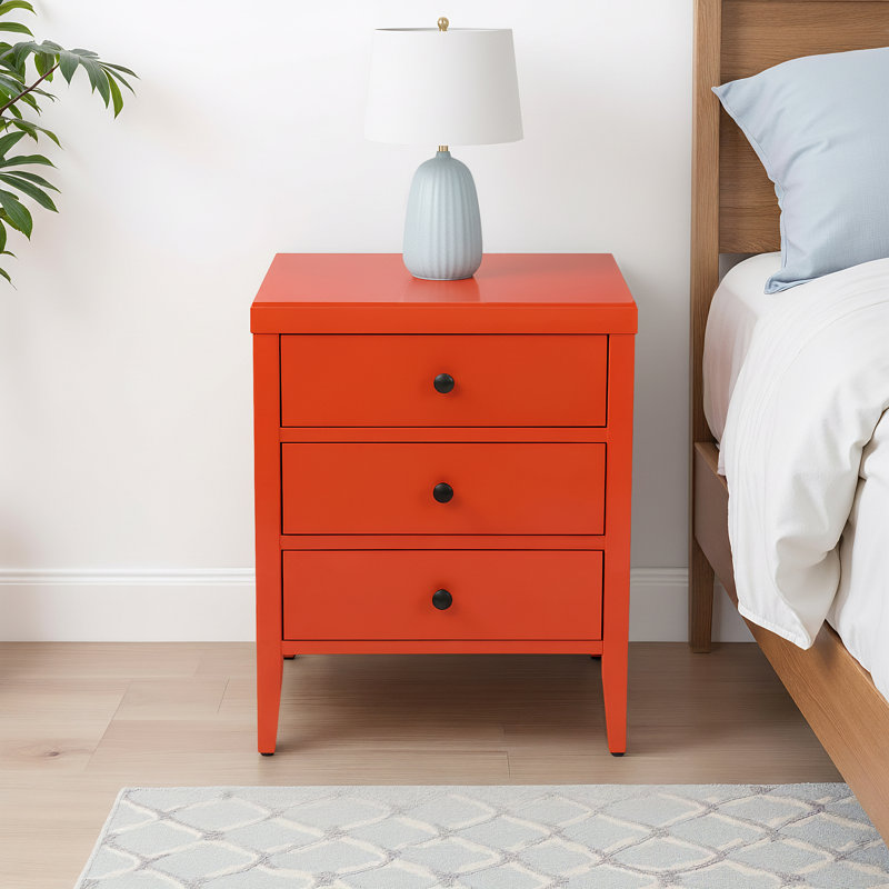 Rushville Wood Nightstand, Orange