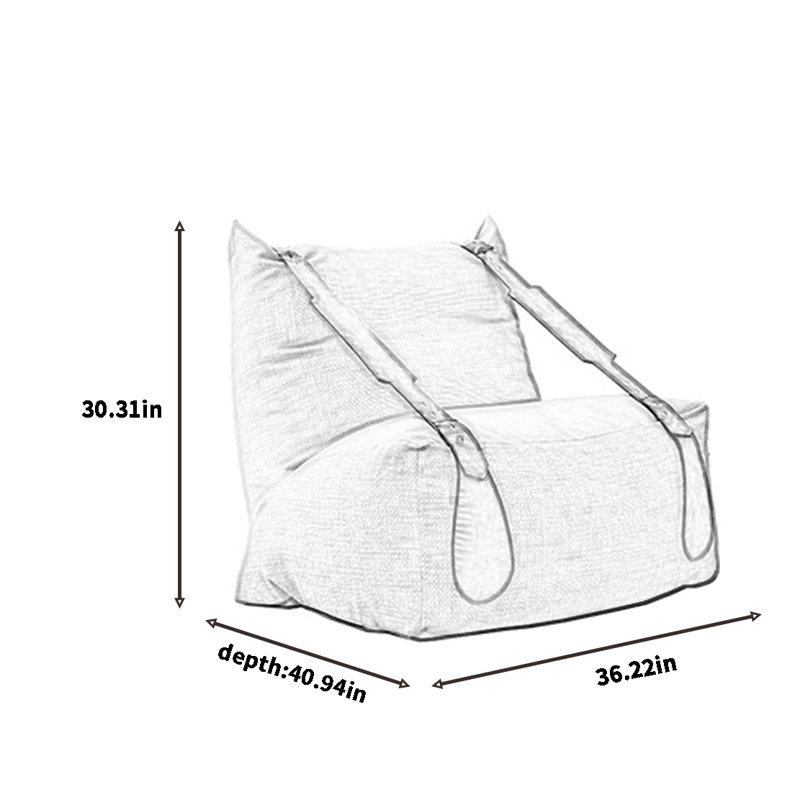Fauteuil à billes minimaliste de style nordique, Mélange de coton noir