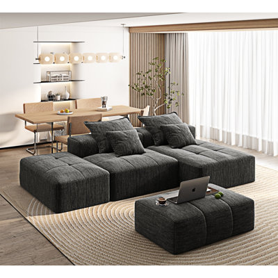 Canapé modulaire modulaire avec repose-pieds