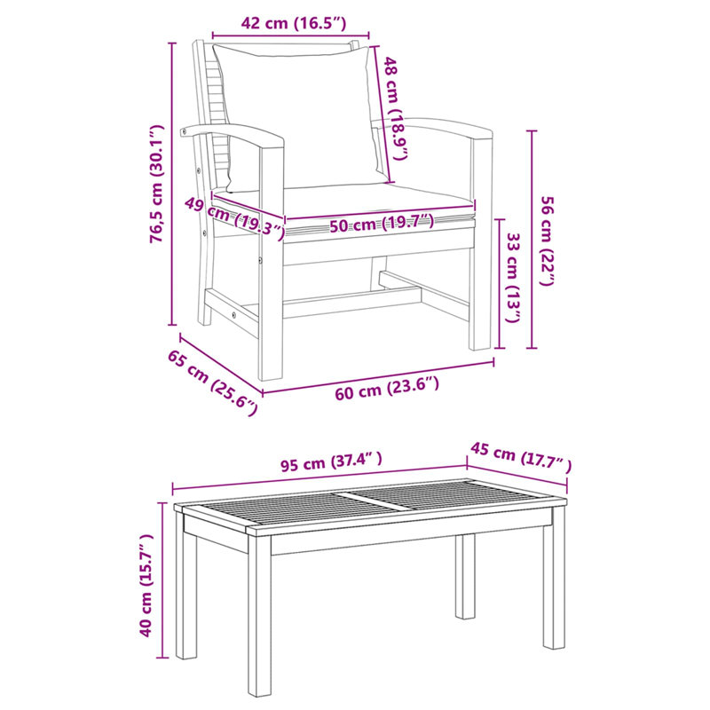 Ensemble de canapé de jardin vidaXL 5 pièces en bois de teck massif naturel, Grey
