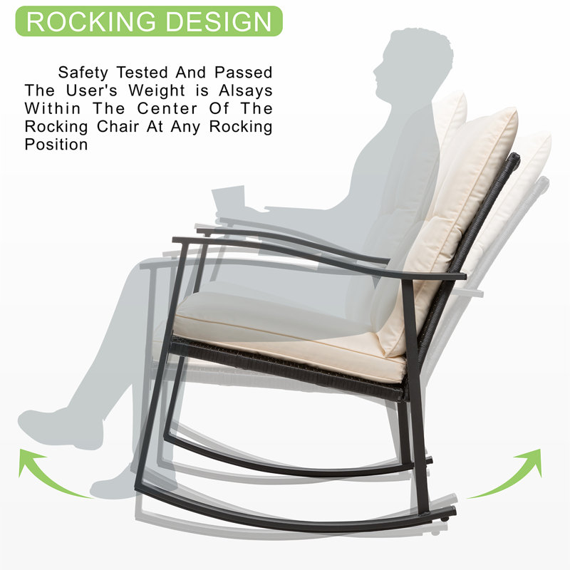 3-Piece Patio Rocking Bistro Set