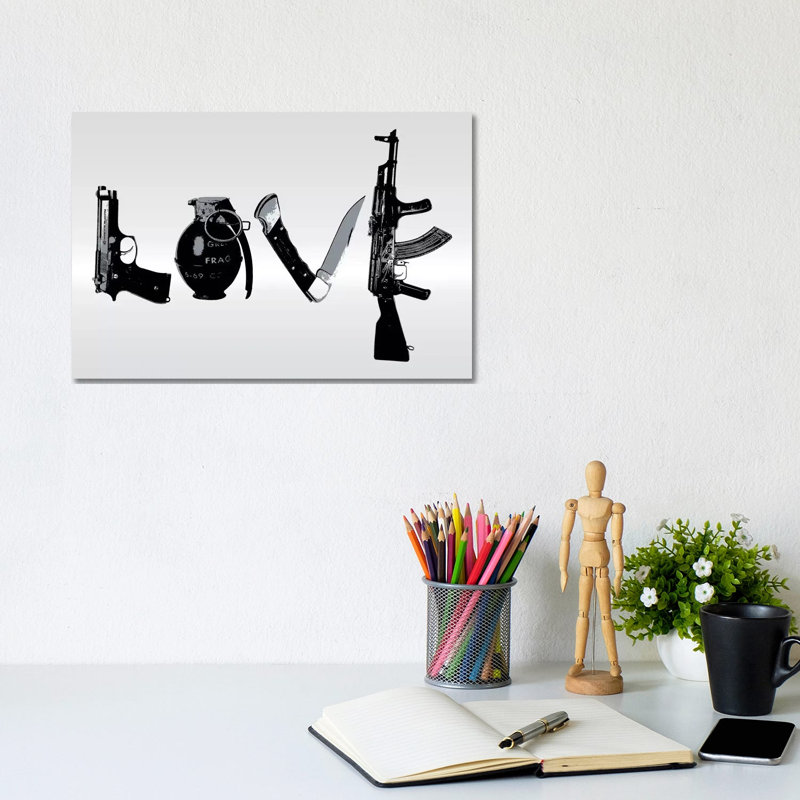 Love by Steez - Print on Canvas, Wrapped Canvas, 20.32 cm H x 30.48 cm W