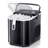 Self-cleaning Portable Ice Maker - 9 Ice Cubes In 6 Mins, 26.5lbs/day Output, Includes Ice Scoop & Basket, Ideal For Home & Bar Use