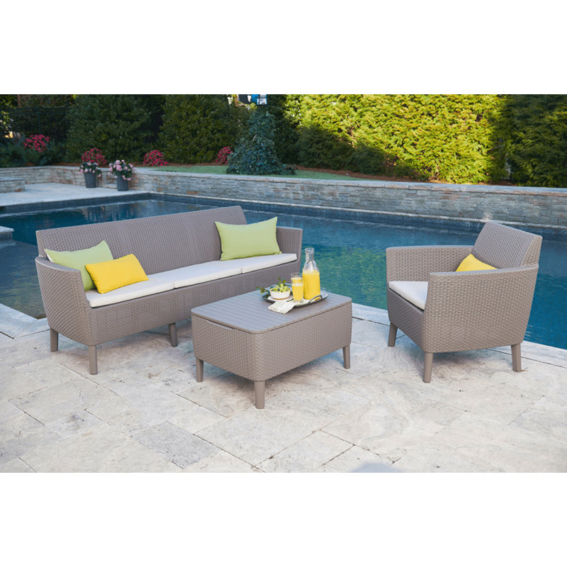 Keter Salemo 2 Chair, Sofa And Storage Table Garden Set