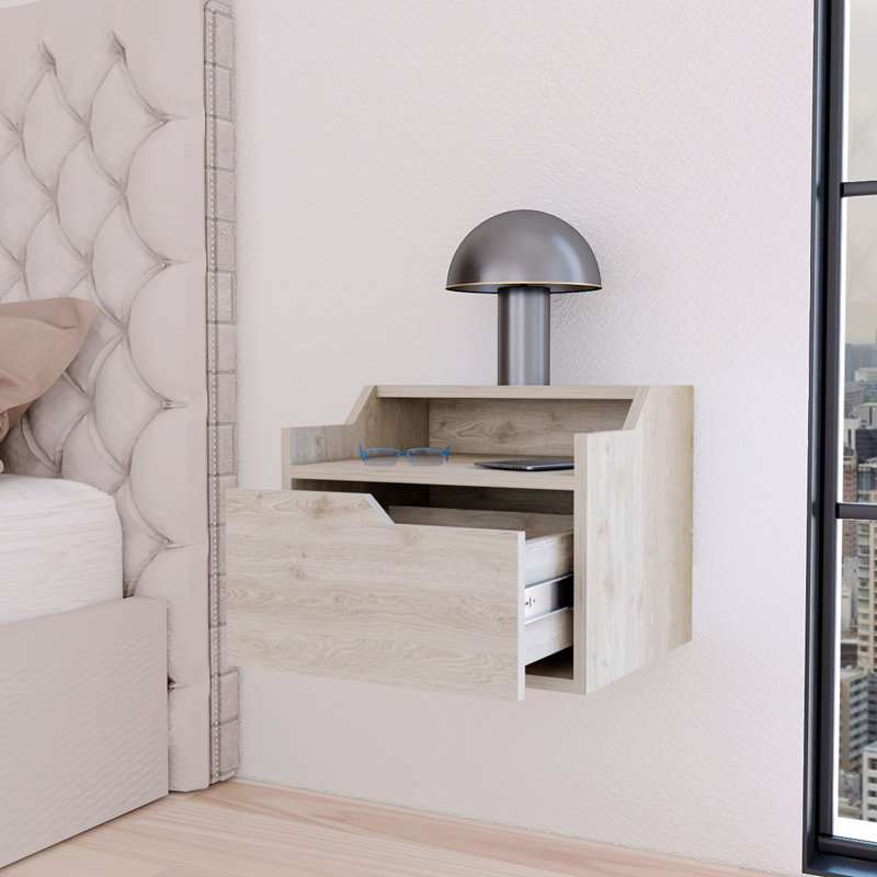 Table de chevet Fahed, Gris clair