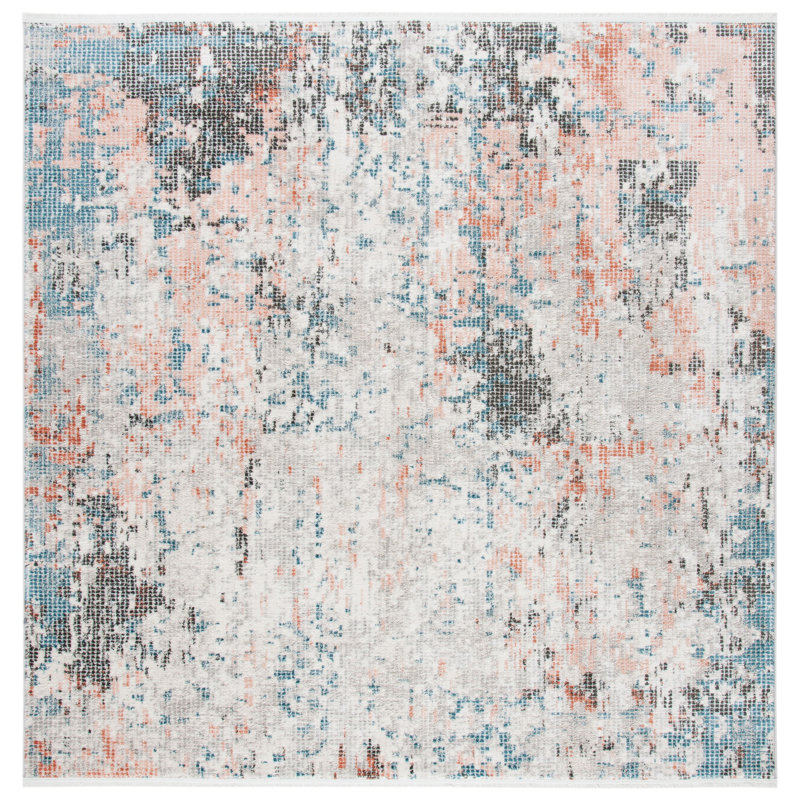Mesa Shivan Performance Abstract Rug, Square 6'7"