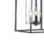 Luminaire suspendu carré 3 lumières lanterne Chesson