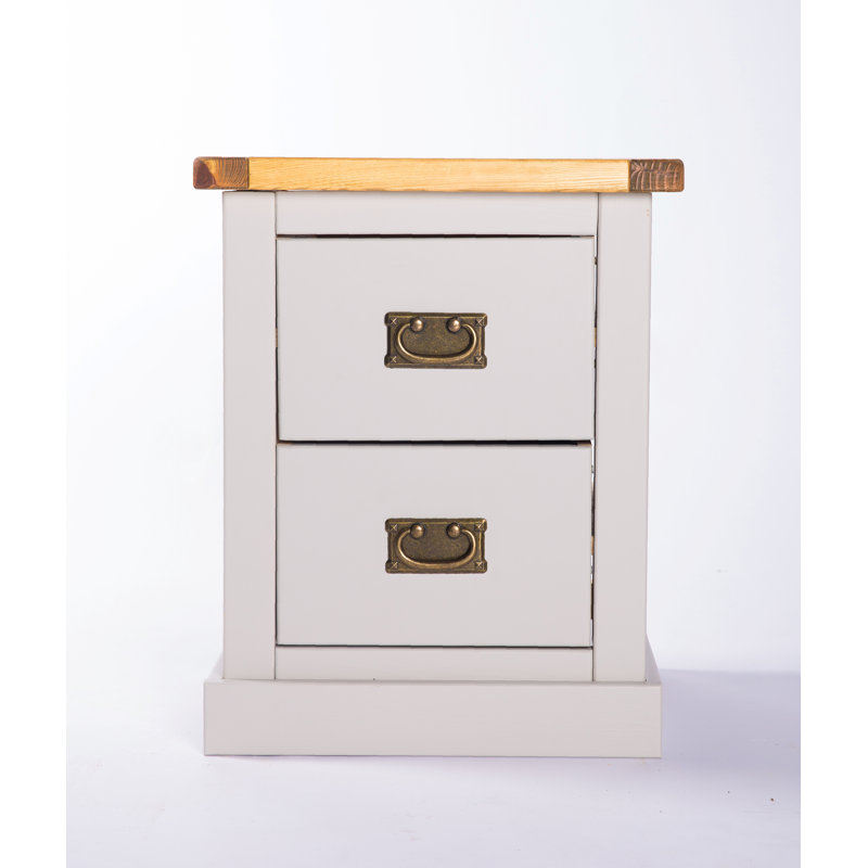 Chilton 45cm W Solid + Manufactured Wood Bedside Table