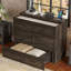 Lit double armoire pleine grandeur avec station de charge, lit plateforme pliable avec grand tiroir de rangement pour chambre d'amis, petite chambre
