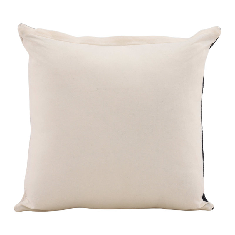  100% Wool Throw Square Ivory/Pink/Gray Pillow Cover & Insert