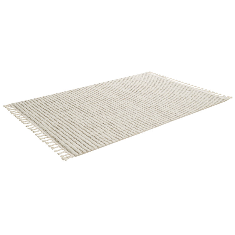 Tapis beige à poils longs Ruprecht, Rectangle 5 pi 7 po x 7 pi 3 po