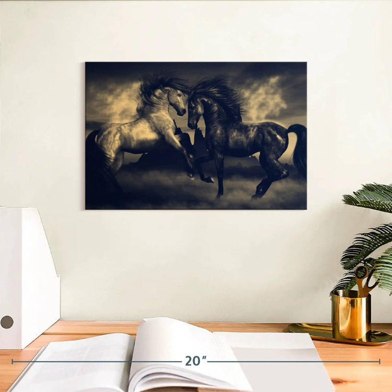 «Crowle Two Epic Horses», H 8 po x l 12 po