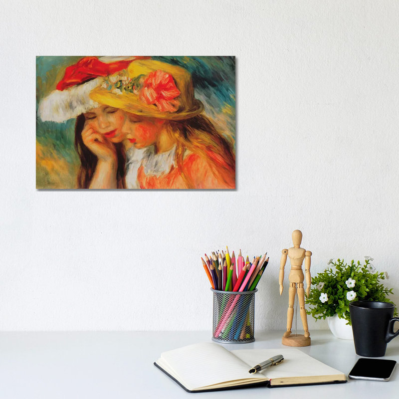 Deux Soeurs (Two Sisters) by Pierre-Auguste Renoir - Wrapped Canvas Painting, 20.32 cm H x 30.48 cm W