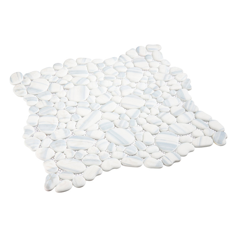 Mesa Pebble/Stone Look Glass Mosaic Kitchen Backsplash, Bathroom, Shower, Pool, Wall and Floor Tile, Dew