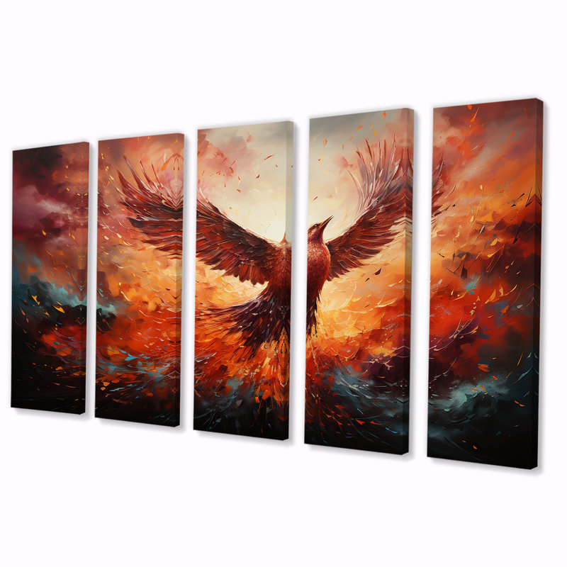 5 pièces, art mural, H 28 po x l 60 po