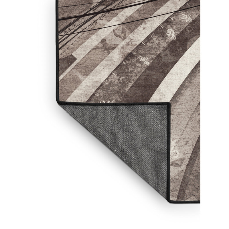 Tapis moelleux et doux à motif de dés de palethorp moderne et contemporain beige, 5 x 8
