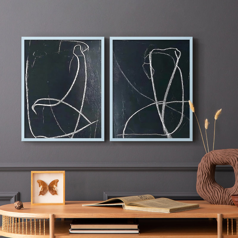Série ABSTRACT DCV - reproduction encadrée de qualité supérieure - prête à être accrochée - aucun clou requis - aucun clou requis