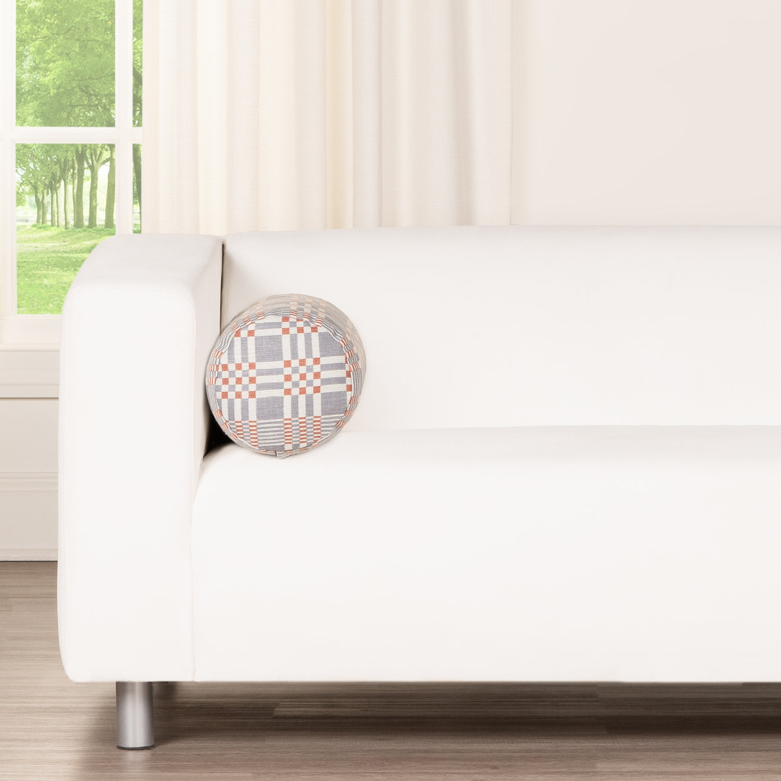 Modular Print Accent Pillow, Polyester, Blue, Bolster 8"H x 21"W