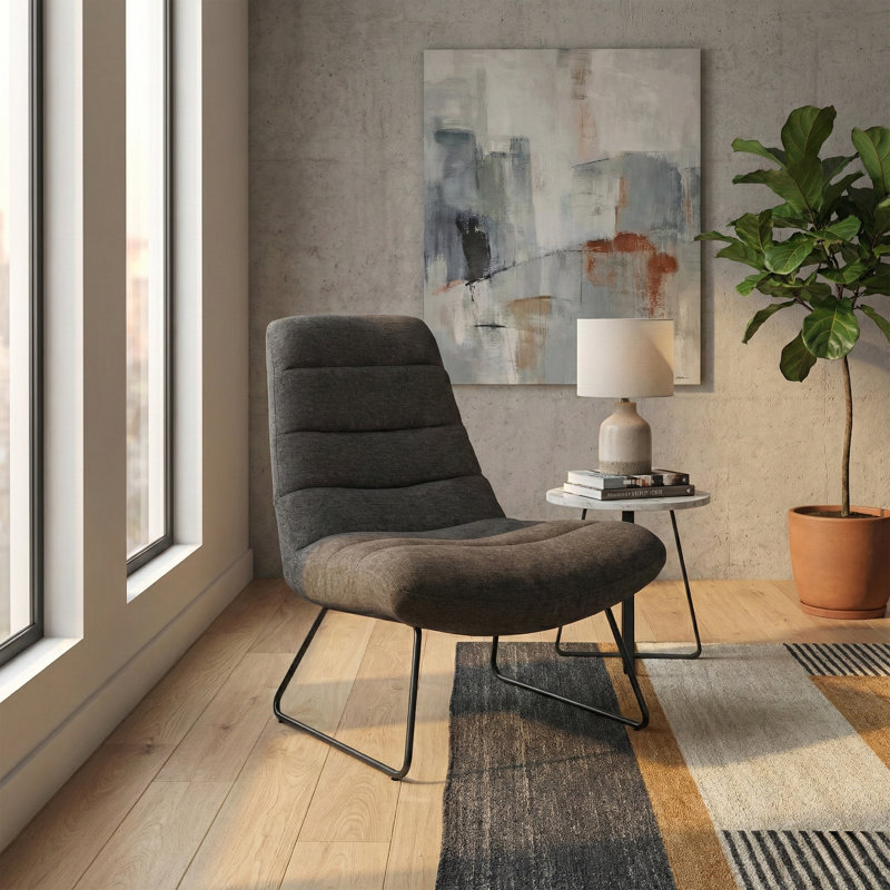 Soft Touch Fabric Lounge Chair, Grey