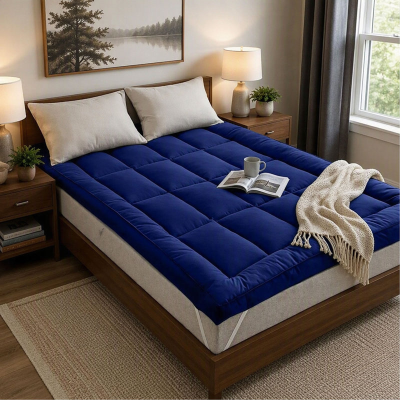Surmatelas - bleu marine, Marine, Très grand lit