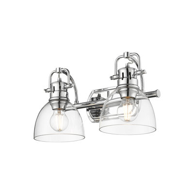 Alberica 2-Light Bath Vanity in Clear Glass