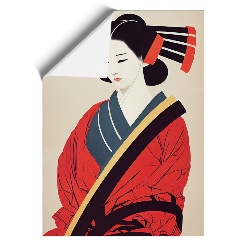 Traditional Geisha No.1 - Wall Art, 29.7cm H x 21cm W, Paper, No Matte