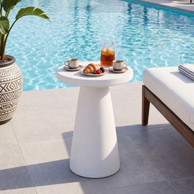 21.9" H Tapered Magnesium Oxide Side Table