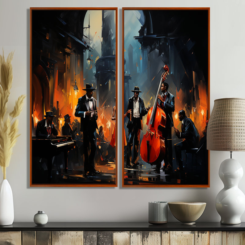 «Music In Harlems III - Global», art mural, 40" H x 40" W, Brown, Impression encadrée flottante