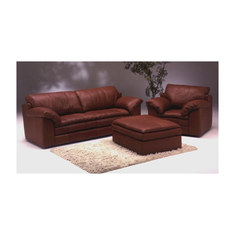 Encino Leather 3 Seat Sofa Living Room Set