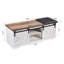 Banc rembourré en similicuir, banc de rangement, banc à chaussures pour hall d'entrée-642998358