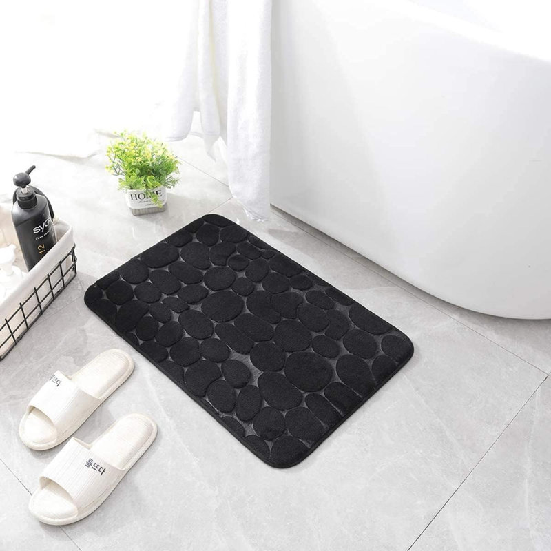 Karun Non-Slip Bath Rug, Black