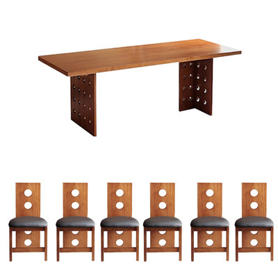 Cherry wood dining table set