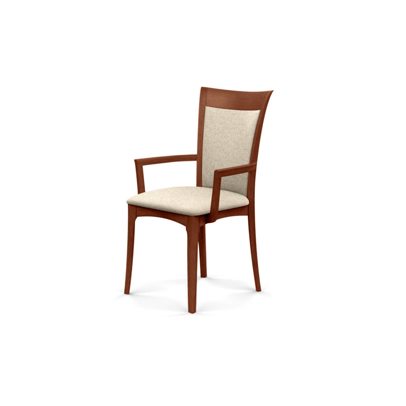 Morgan 19.25'' H Upholstered Armchair, Cognac Cherry, Hemp Fabric
