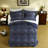 Premium Cal King Bedding Sets, Polyester Jacquard Navy For Modern Home