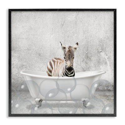 «Baby Zebra Bath Time Cute Animal» par - Impression d'art graphique