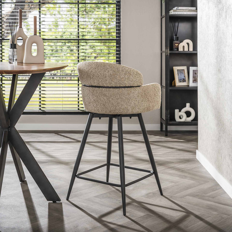 Milnor Upholstered Counter Stool with Metal Frame