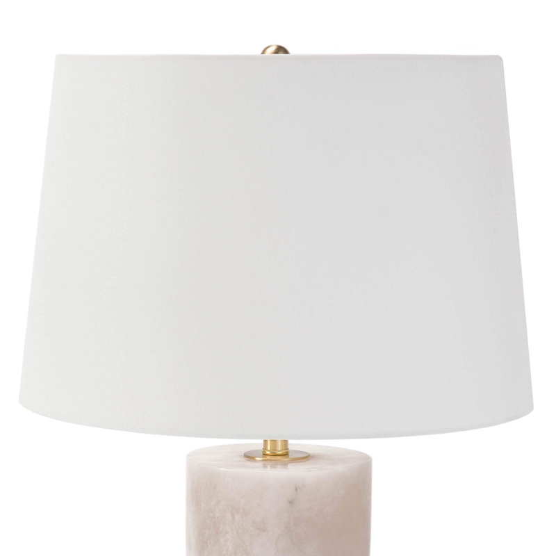 Joan Alabaster Table Lamp, 25" H x 15" W x 15" D