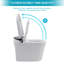 Toilette intelligente avec bidet intégré, ouverture et fermeture automatiques, siège chauffant allongé, capteur de pied encastré, affichage DEL, lavage à l'eau chaude, sécheuse, veilleuse